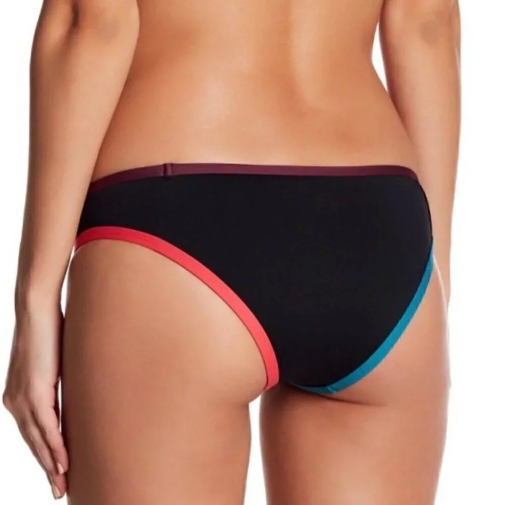 NWT Tavik Jayden Black Color Blocked Bikini Bottom  - Large